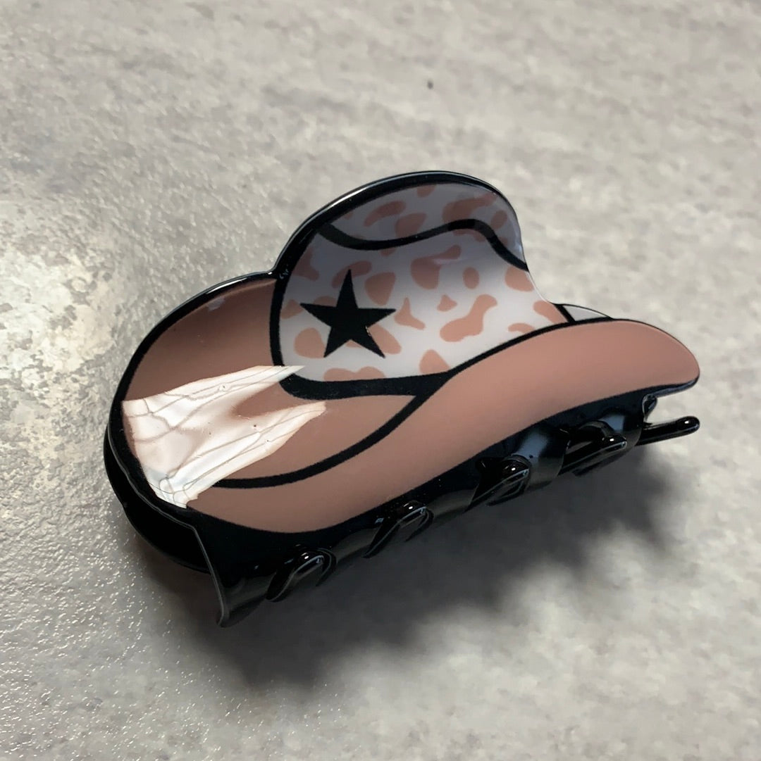 Cowboy hat claw clip