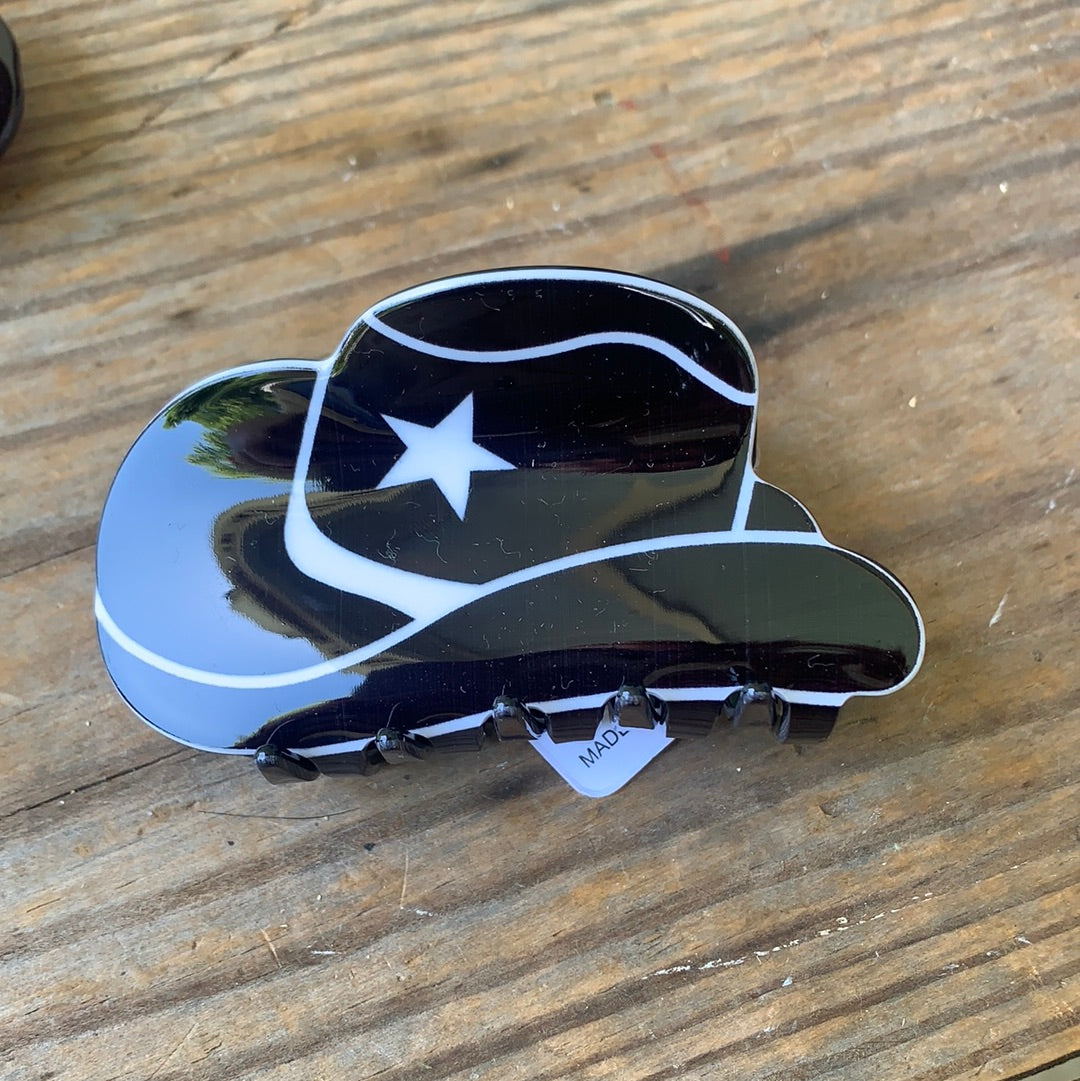 Cowboy hat claw clip