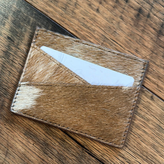 Red/White Cowhide Card Holder
