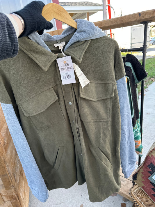 Fleece snap jacket