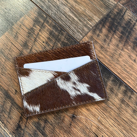 Red/White Cowhide Card Holder