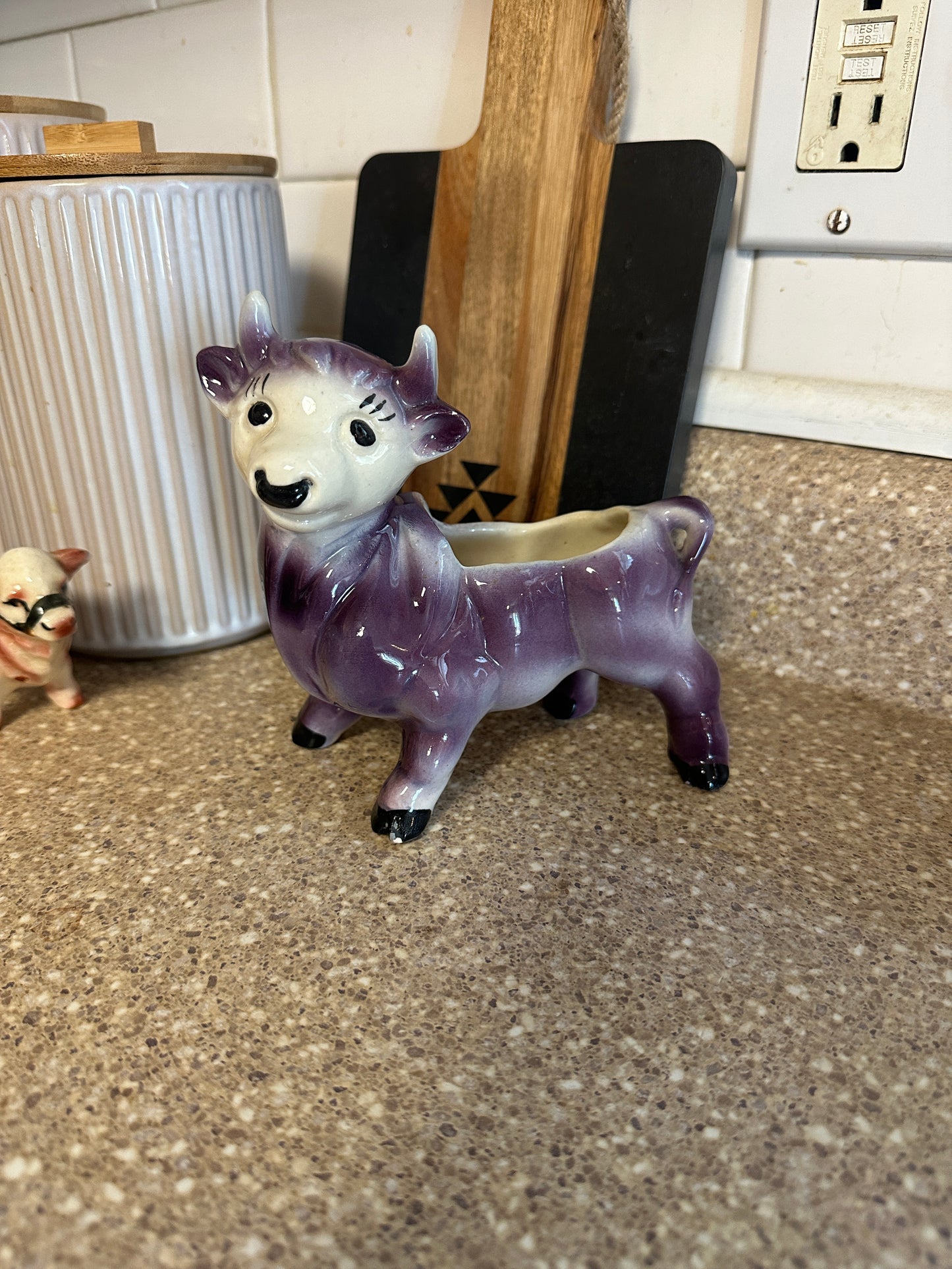 Purple cow planter