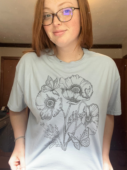 Flower Embroidery Tee