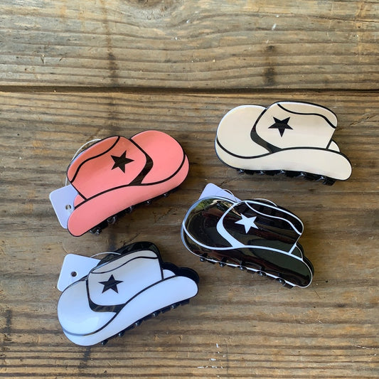 Cowboy hat claw clip